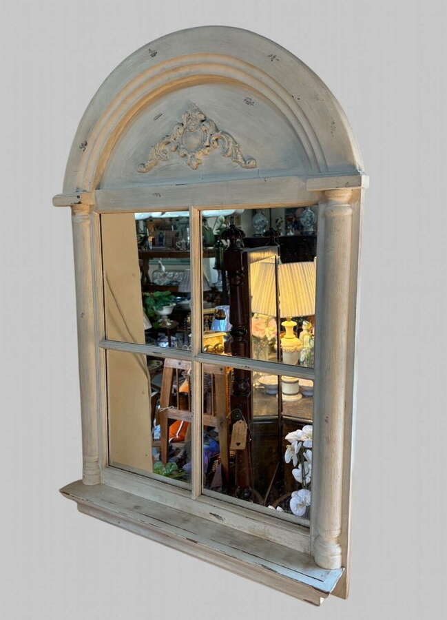 Arched Architectural Window Mirror &ndash; Painted