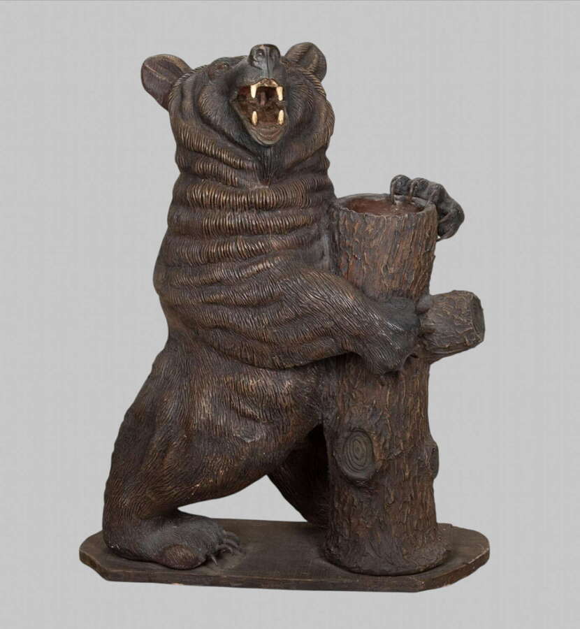 A c1940 Attractive Terracotta Bear Stick Stand