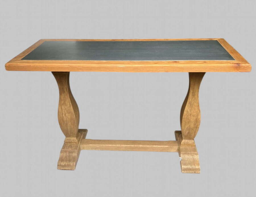 A Handsome Zinc-topped Console Table with solid oak base