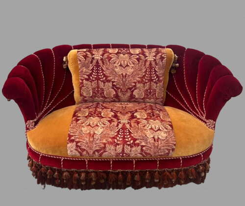 Austro-Hungarian Clamshell Two-Seater Sofa