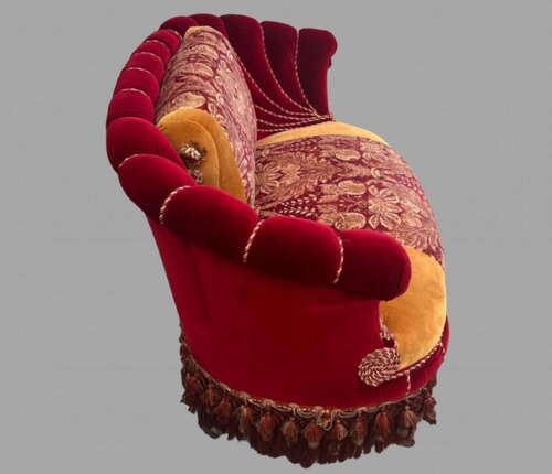 Austro-Hungarian Clamshell Two-Seater Sofa