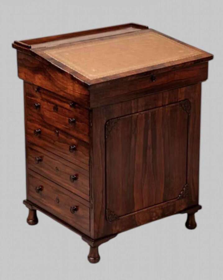 Antique Victorian Rosewood Davenport Desk, English, c.1860