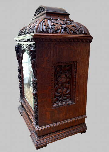 A Wonderfully Carved Bracket Clock by Winterhalder & Hofmeier of Germany