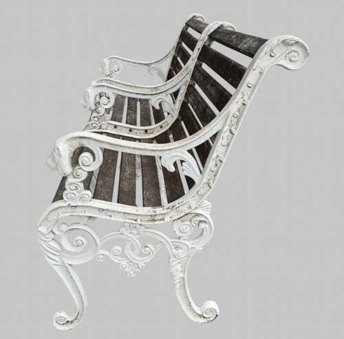 A Pair of Lion Mask Cast Iron Garden Armchairs c1930's