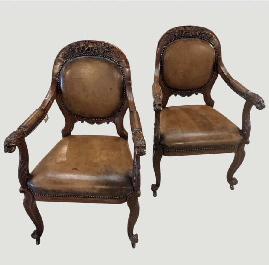 A Pair of Lovely Anglo-Indian Rosewood Library or Side chairs c1830