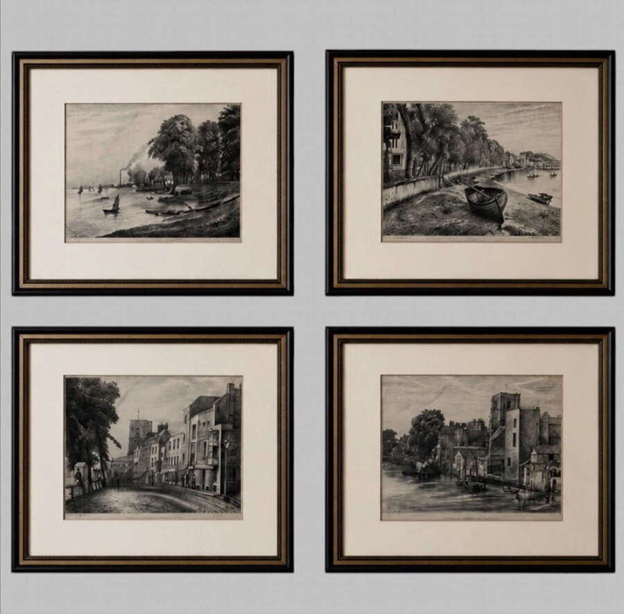 Four Lithographs 1829 -Images of Chelsea, London - J.C Burgess -Printer William Day
