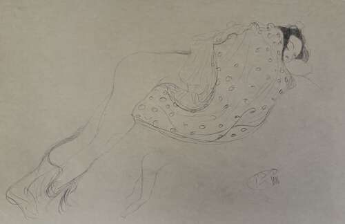 Gustav Klimt’s - Four Mounted Individually Pencil and Crayon Erotic studies 2