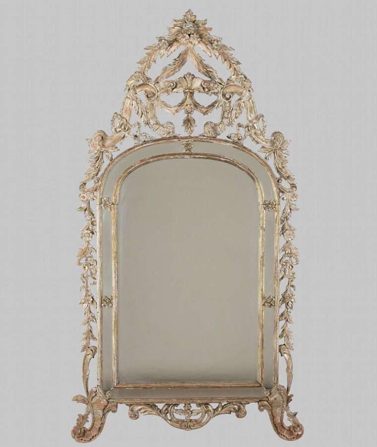 A Lovely Sized and Highly Decorative French Carved and Gilt Mirror c1840