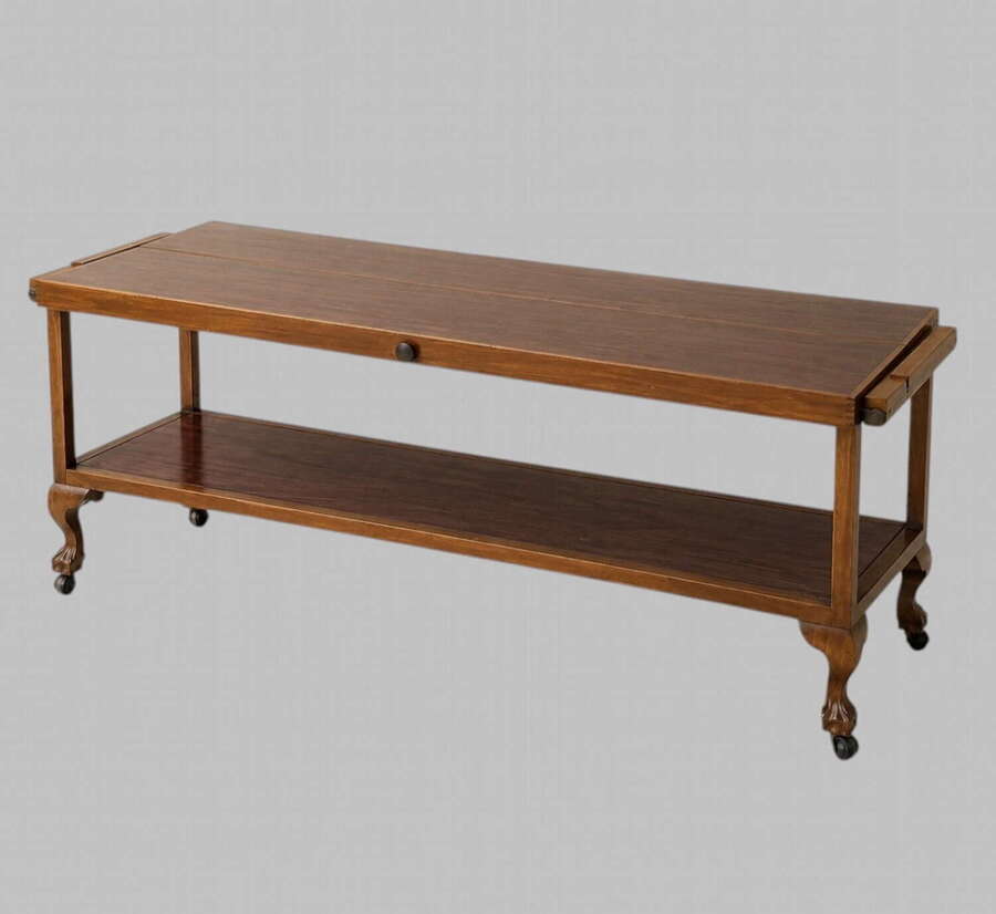 Vintage Metamorphic Serving Table / Console on Castors