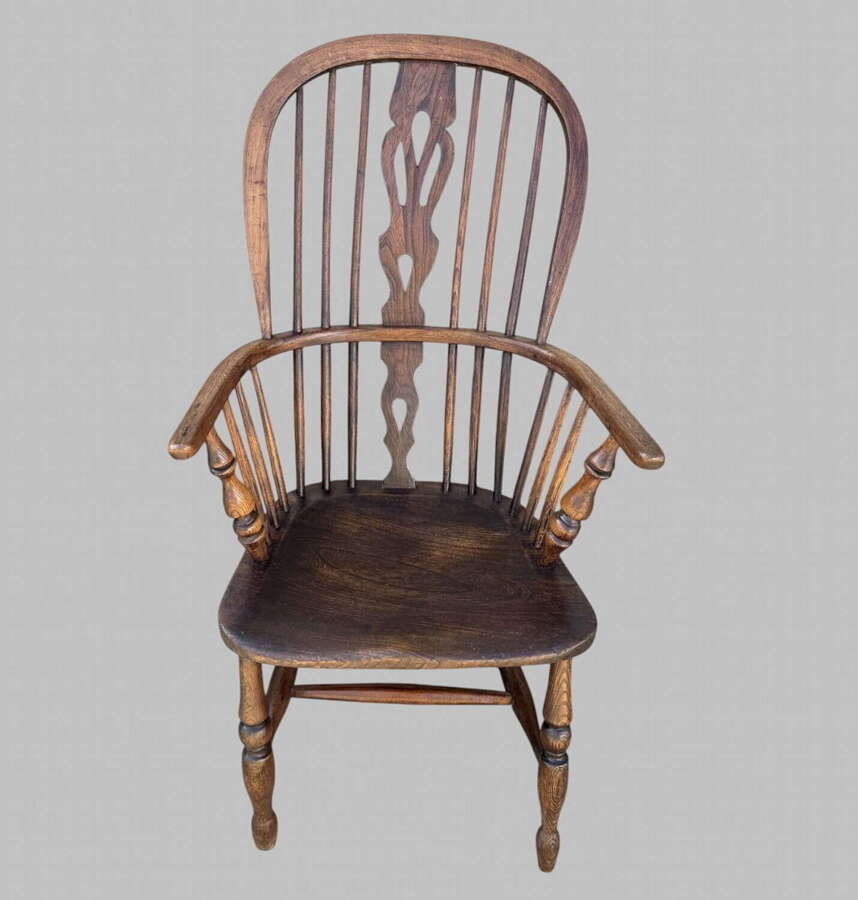19th Century Ash & Elm Hoop-Back Windsor Armchair