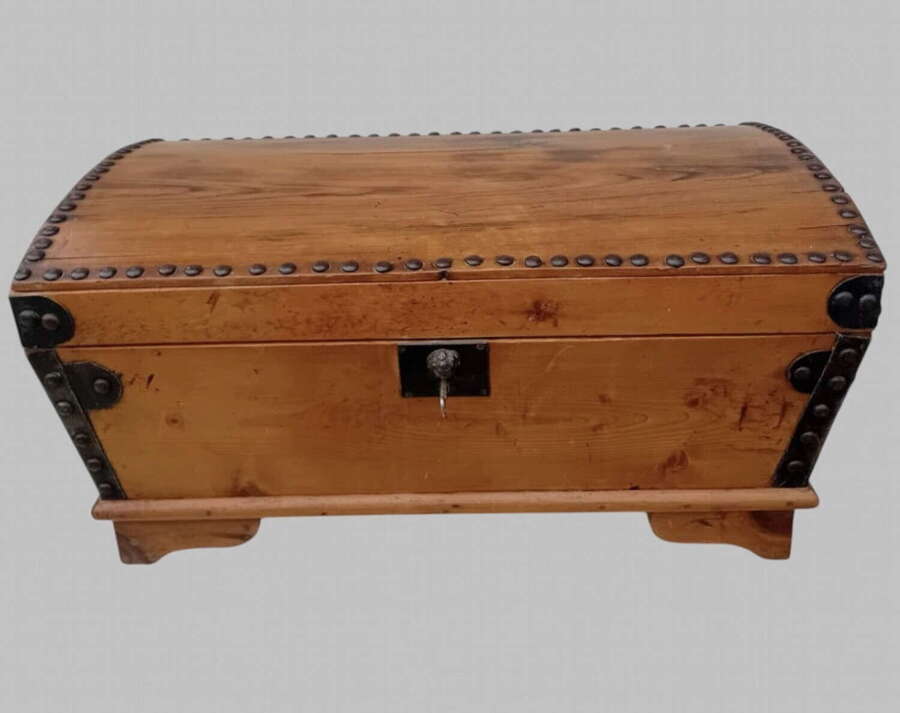 Early 20th Century Pine and Iron-Bound Chest