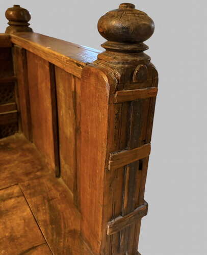 An Indian Carved Hardwood Storage Bench with Hinged Seat, Late 19th / Early 20th Century